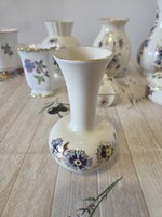 Zsolnay búzavirág mintás porcelán kis öblös váza