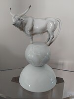 Rare Herendi Bovine Globe Figurine