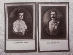 Ferencz Ferdinánd és Zsófia hercegnő gyászlap, 2db