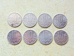 Ausztria 8 db Különböző Érme 10 Groschen 1981-1991