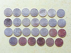 Ausztria 27 db Különböző Érme 10 Groschen 1952-1997