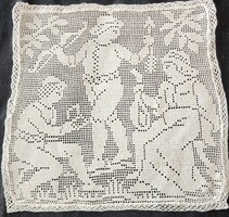 1908 SZECESSZIÓS EREDETI FILET - ANCIENNE CSIPKE APRÓLÉKOS CÉRNA MAGYAR KÉZIMUNKA