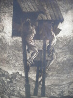 Conrád Gyula Krisztus a kereszten 1919 rézkarc