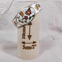 Vintage aranytónosos, fehér, pillangós, virágmintás cloisonné karkötő (rekeszzománc)