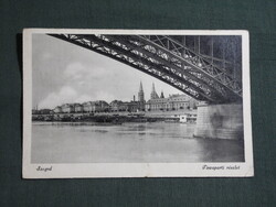 Képeslap,Szeged,Tisza híd,part,városi látkép,részletek,Monostory Bp. kiadás,1940-
