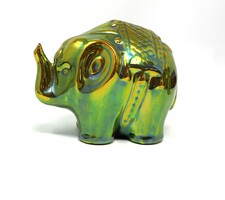 Zsolnay jelzett gyönyörű eozin mázas porcelán elefánt figura RZ
