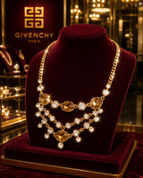 Givenchy Swarovski rózsaarany  kristályos aranytónusú choker nyaklánc!