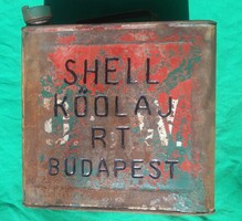 Nagyon Ritka ! Veterán Autó Motor Olaj SHELL lemez Üzemanyag Kanna