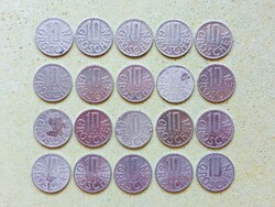Ausztria 20 db Különböző Érme 10 Groschen 1959-1991