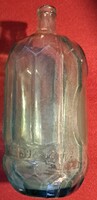 Ritka „GAZOASA” dombornyomott üvegpalack – 1930–1950 – kékeszöld