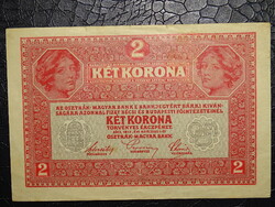 2 KORONA KRONEN 1917 HAJTATLAN !!!! BÉZS PAPÍR   OSZTRÁK-MAGYAR MONARCHIA