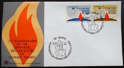 UN Geneva 1973 - UN Human Rights Office Stamp Sheet FDC