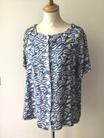 Kék mintás, női, vintage, nyári blúz, ing – (nagy M-es: 106 cm mellbőség)