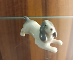 Metzler & Ortloff porcelán mini spániel kutyatestvér/kölyök figura/porcelán/kutya/.