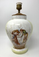 Victoria Carlsbad Austria antik jelzett rokkokó stílusú jelenetes porcelán lámpatest RZ