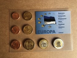 Észtország - Estland Euro Forgalmi sor 2010 Próba tervezet , 8 darab érme