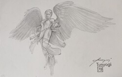 Angyal című grafika Tunyogi Gábor alkotása