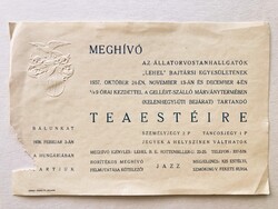 1937, 1938 báli meghívók – Állatorvostanhallgatók Lehel Bajtársi Egyesülete, Hungária M.T.E.