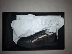 Eredeti Giuseppe Zanotti fekete / bronz metál kígyóbőr mintás sneaker (Új) EU 41