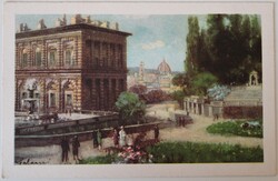 Képeslap, Olasz, Firenze, Pitti palota, A. Ferocchi Milano akvarel kiadás 4549/12, cc1920 (K1)