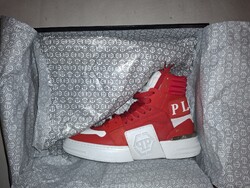 Philipp Plein piros / fehér 3D logós high-top sneaker (Új) EU 40