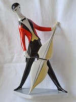 Zsolnay Török János art deco csellós porcelán figura