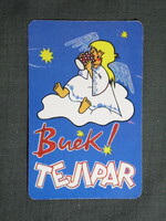 Kártyanaptár,Magyar tejipari vállalatok,grafikai,angyal, 1989   (licites)