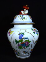EXKLÚZÍV HERENDI VIKTÓRIA MINTÁS KOI v. ARANYHAL FOGANTYÚS FEDELES PORCELÁN VÁZA