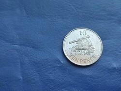 GIBRALTÁR 10 PENCE / TEN PENCE 2013 ÁGYÚ! II.ERZSÉBET KORONÁS! RITKA!