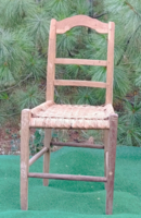 Biedermeier , kézműves tömör fa  parasztszék ,fonott fűzfabetéttel  – Felújított 1900-1910