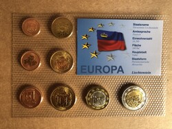 Liechtenstein Euro Forgalmi sor 2004  Próba tervezet , 8 darab érme