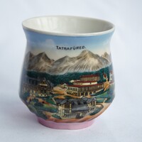 Antik Tátrafüred porcelán emlékpohár letört füllel 9 cm