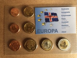 Izland - Island Euro Forgalmi sor 2004  Próba tervezet , 8 darab érme