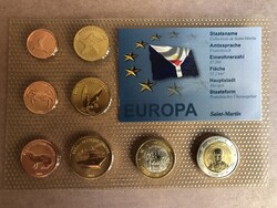 Saint-Martin Euro Forgalmi sor 2009 Próba tervezet , 8 darab érme