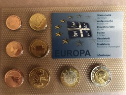 Martinique Euro Forgalmi sor 2007  Próba tervezet , 8 darab érme