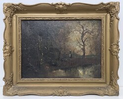 GUARANTEED ORIGINAL! Jenő Ring Kasznár (1873-1931) oil on canvas painting!