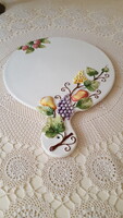 Decorative ceramic platter with fruit motif