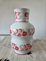 Zsolnay piros kalocsai mintás nagymértű porcelán váza