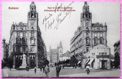 Budapest - Kígyó tér a Klotild palotákkal ,  Skriván Ferencz kalap üzlet - antik   képeslap 1910