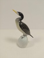 Hollóházi kormorán porcelán madár figura