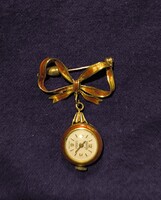 RITKA Vintage HILTON 18K Arany - tűzzománc Brossóra / Galléróra – MŰKÖDIK, 11.5g