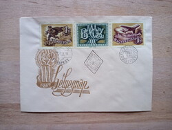 FDC 1957 bélyegnap trió első napi bélyegzéssel