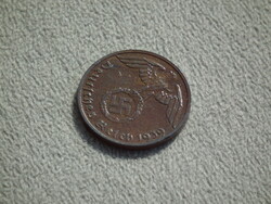 Németország, horogkeresztes birodalmi 1 Pfennig (Reichspfennig), 1939 F