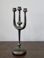 Vintage modernist copper/brass candle holder with beautiful patina