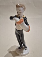 Hollóházi harmónikás zenész figura