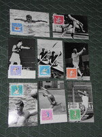 Képeslap,CM,bélyeg,alkalmi bélyegzés,8 db,MOB, Magyar olimpiai bizottság sor ,1970-
