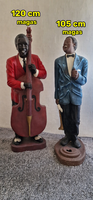 Monumentális 105 cm-es jazz zenész szoborpár – étterem, bár, otthon dísze