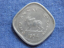 India 2 Annas 1954 KM#4