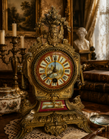 Sevres porcelán számlapos bronz kandalló óra