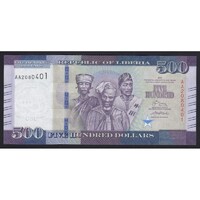 Libéria,500 dollars 2017 UNC
